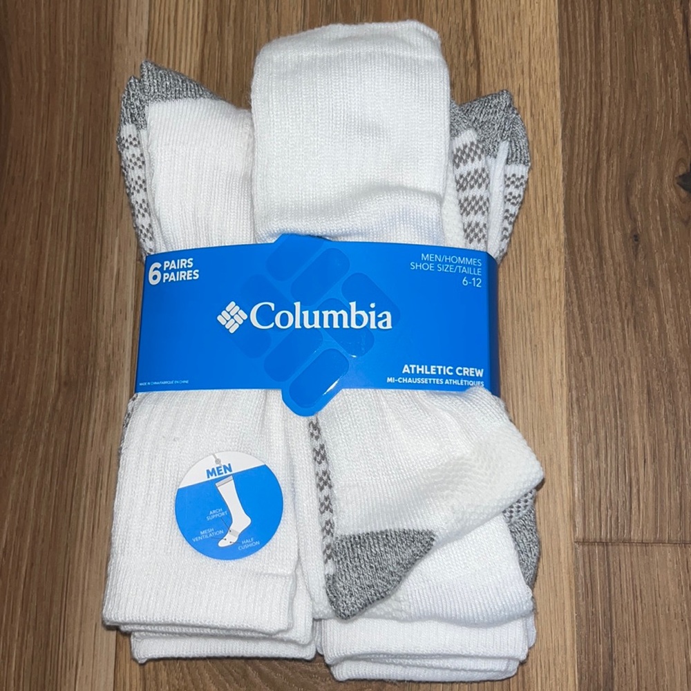 NEW Columbia Socks 6 Pack